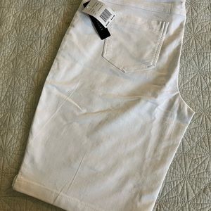 White Stretch Bermuda Shorts